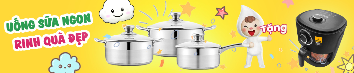 Banner khuyến mãi quà tặng sữa Morinaga Nhật Bản