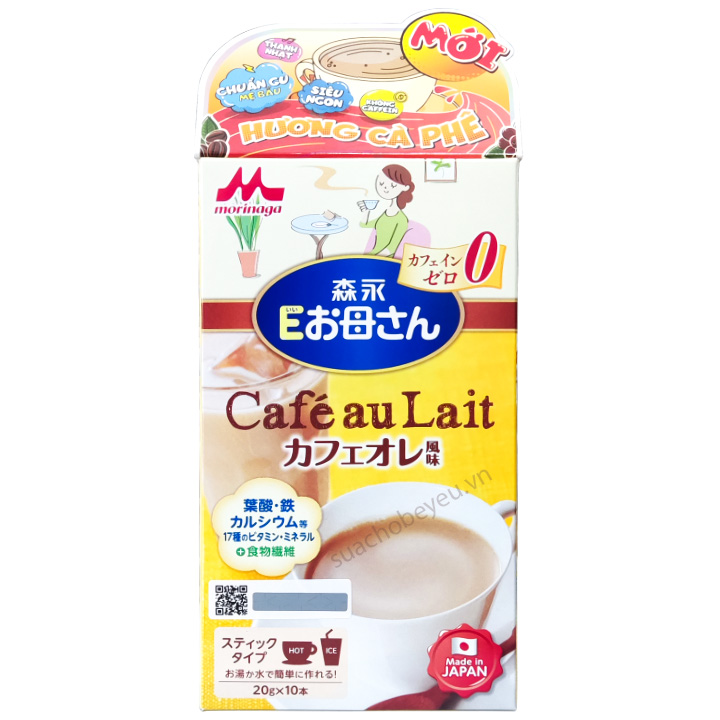 Sữa Morinaga nội địa Nhật vị Cafe cho mẹ bầu, 20g x 10 gói