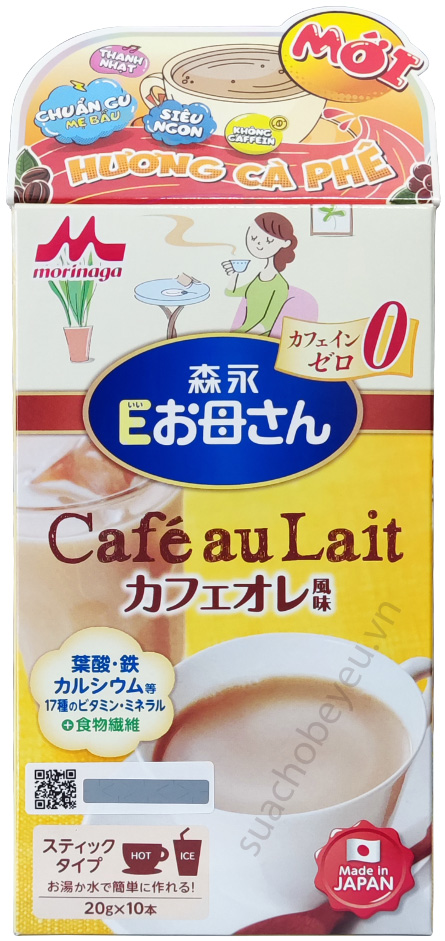 Sữa Morinaga nội địa Nhật vị Cafe cho mẹ bầu, 20g x 10 gói