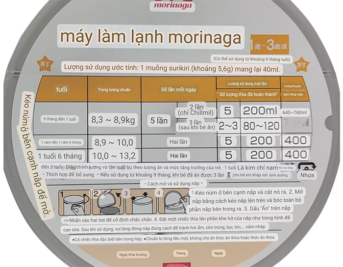 Hướng dẫn cách pha Sữa Morinaga nội địa Nhật số 9 cho trẻ 1-3 tuổi lon 800g