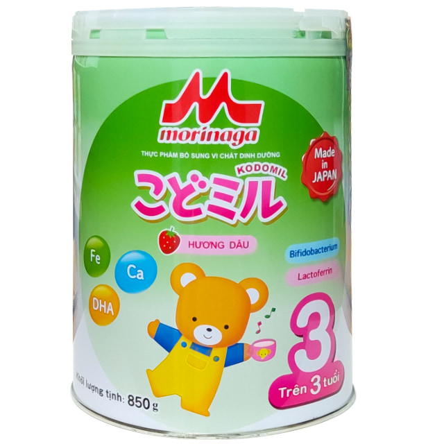 Hướng dẫn cách pha Sữa Morinaga số 3 hương dâu lon 850g cho trẻ từ 3 tuổi